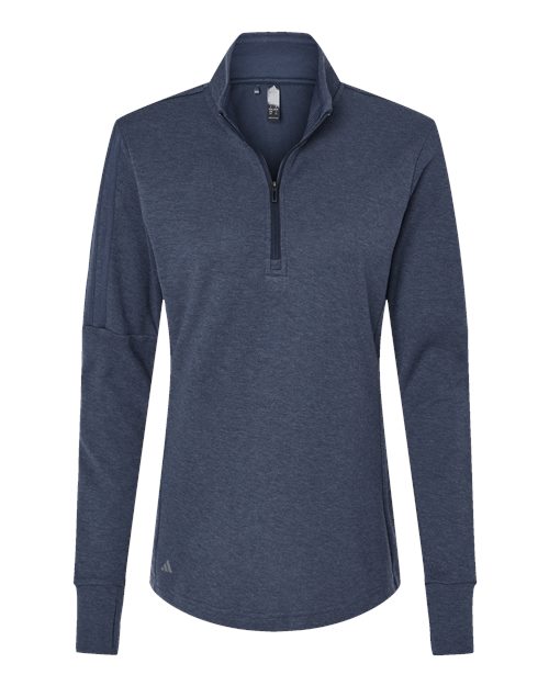 Ladies Adidas 3-Stripe Quarter Zip Sweater
