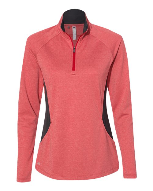 Ladies Adidas Contrast 1/4 Zip Performance