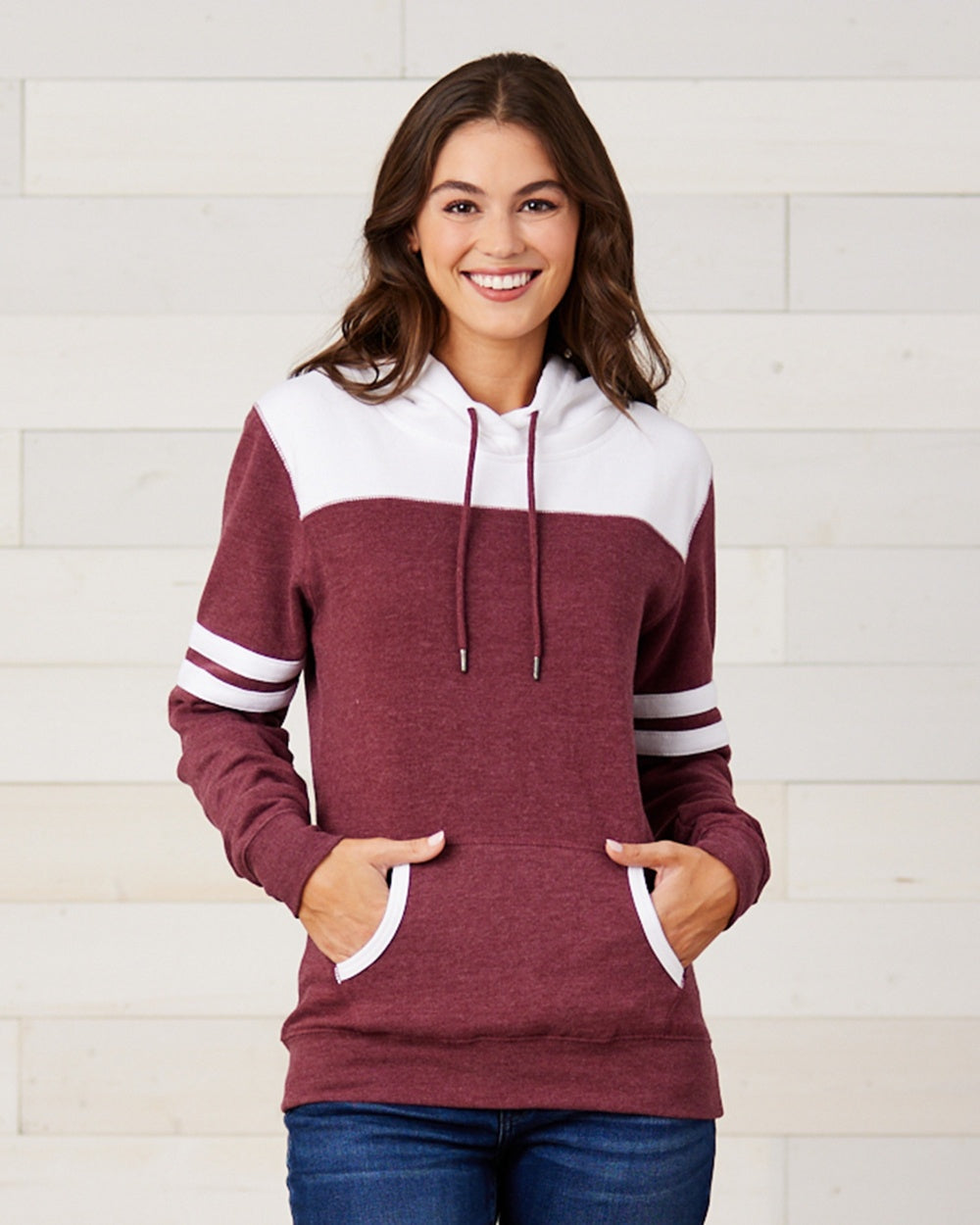 Ladies Varsity Hooded Sweatshirt