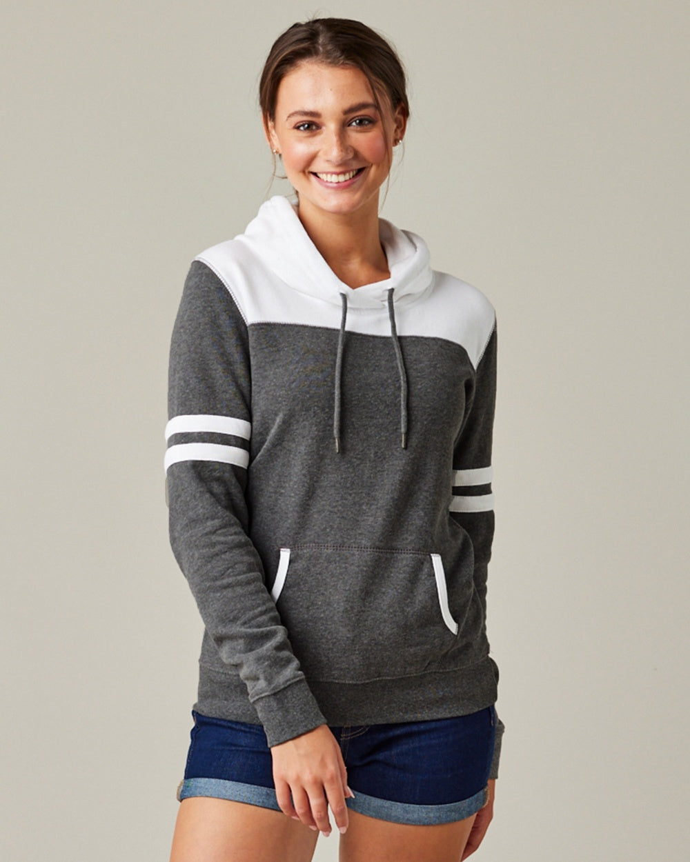 Ladies Varsity Hooded Sweatshirt