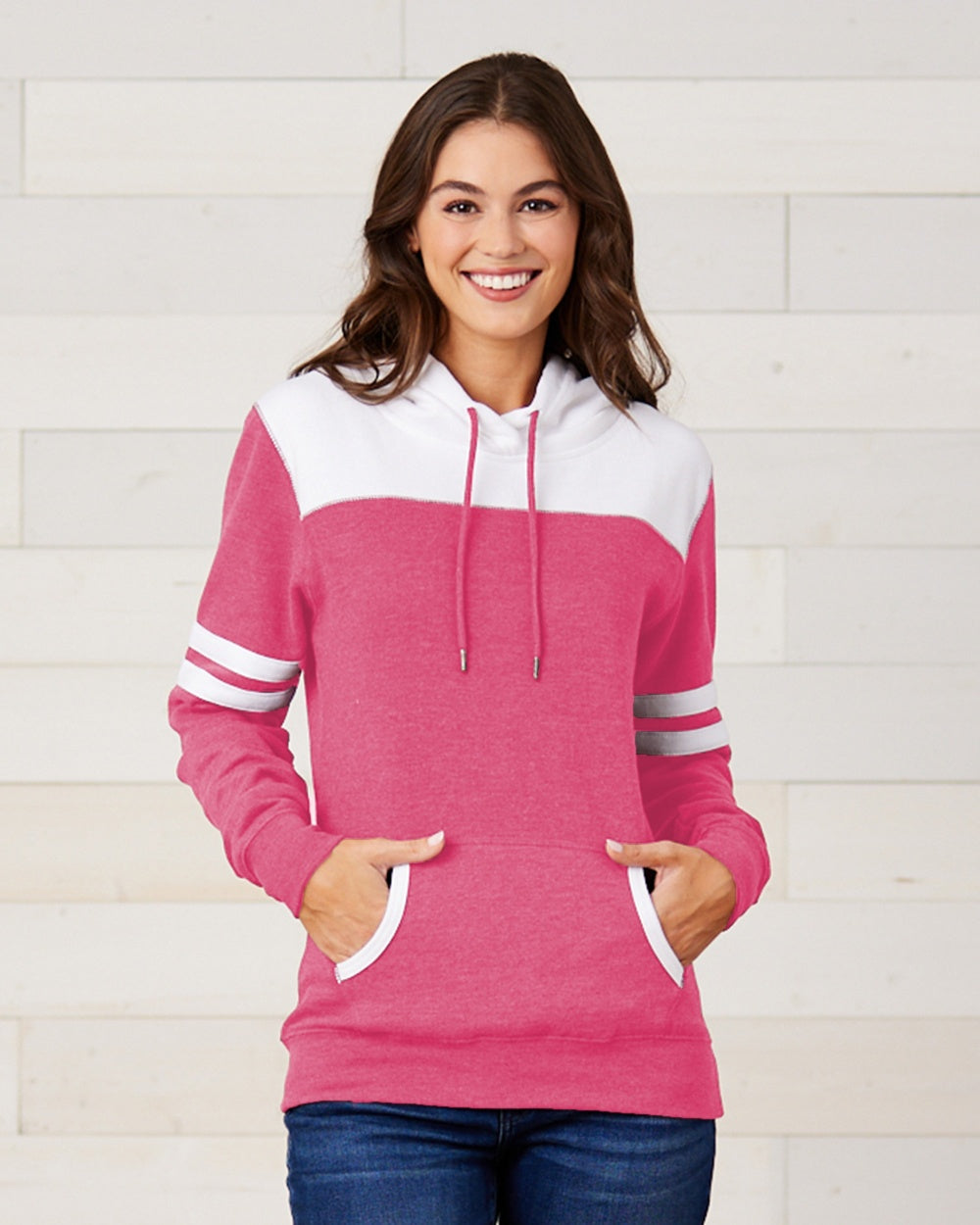 Ladies Varsity Hooded Sweatshirt