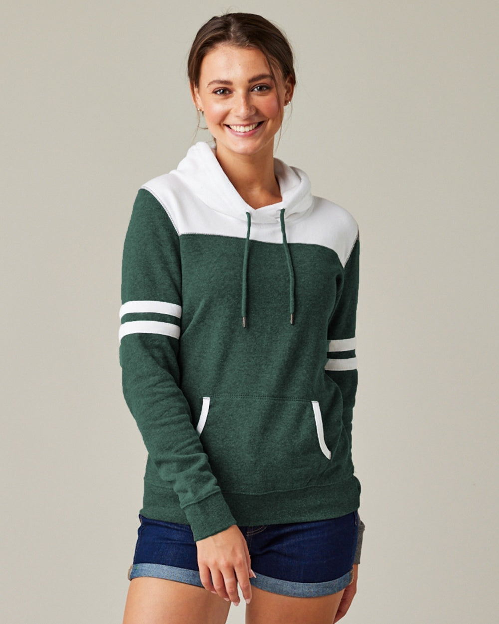 Ladies Varsity Hooded Sweatshirt
