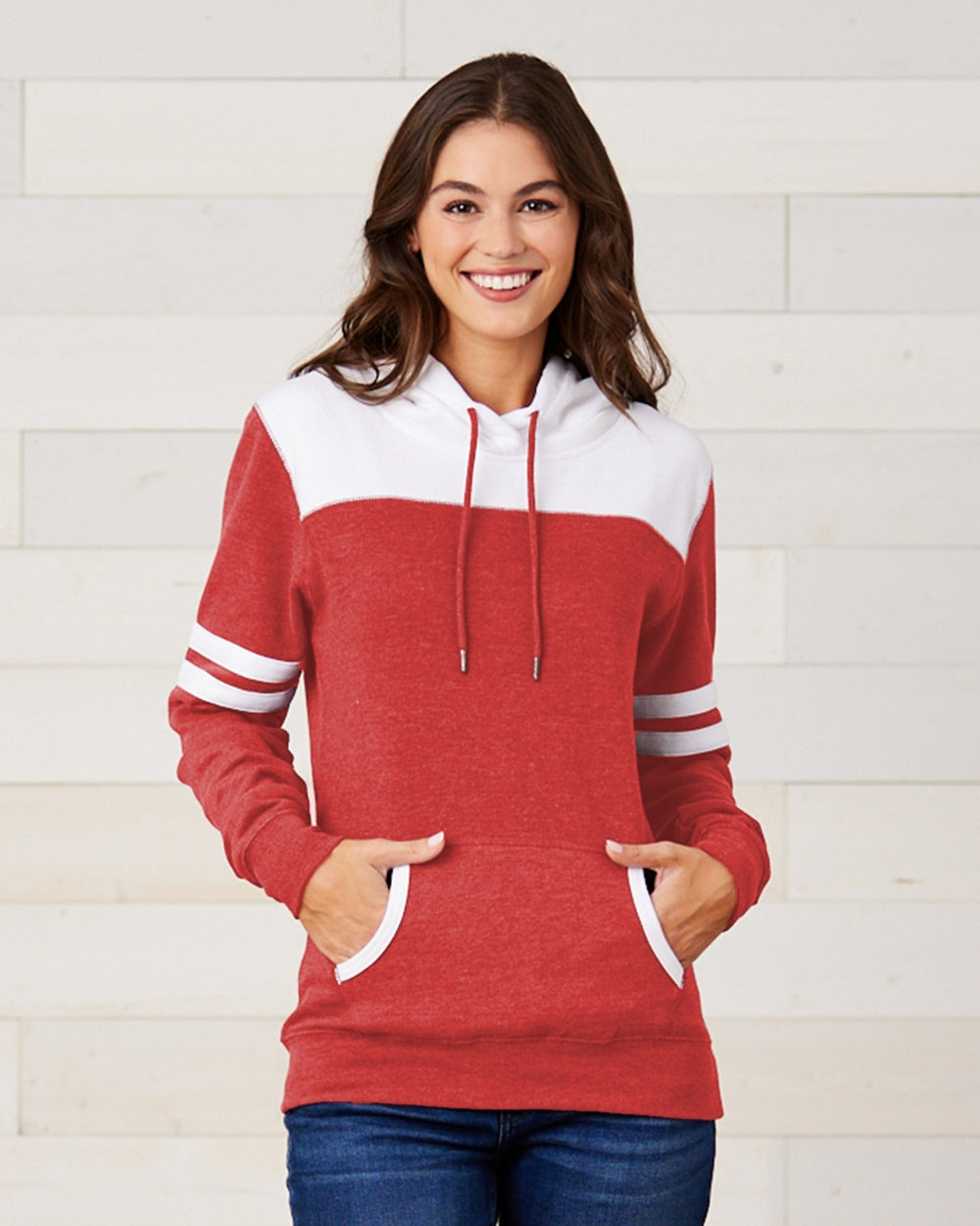 Ladies Varsity Hooded Sweatshirt