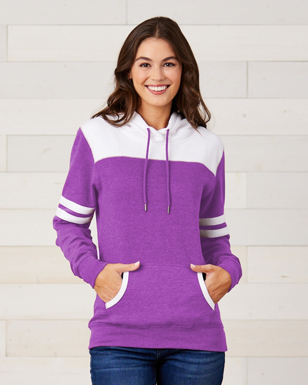Ladies Varsity Hooded Sweatshirt