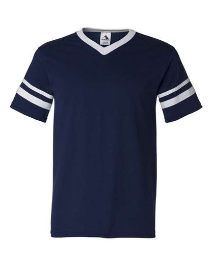 Sleeve Stripe V-Neck Jersey
