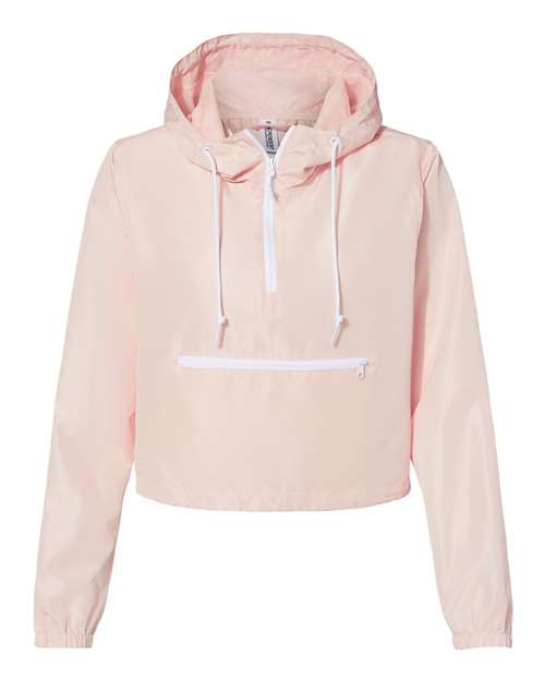 Ladies Lightweight 1/4 Zip Cropped Windbreaker
