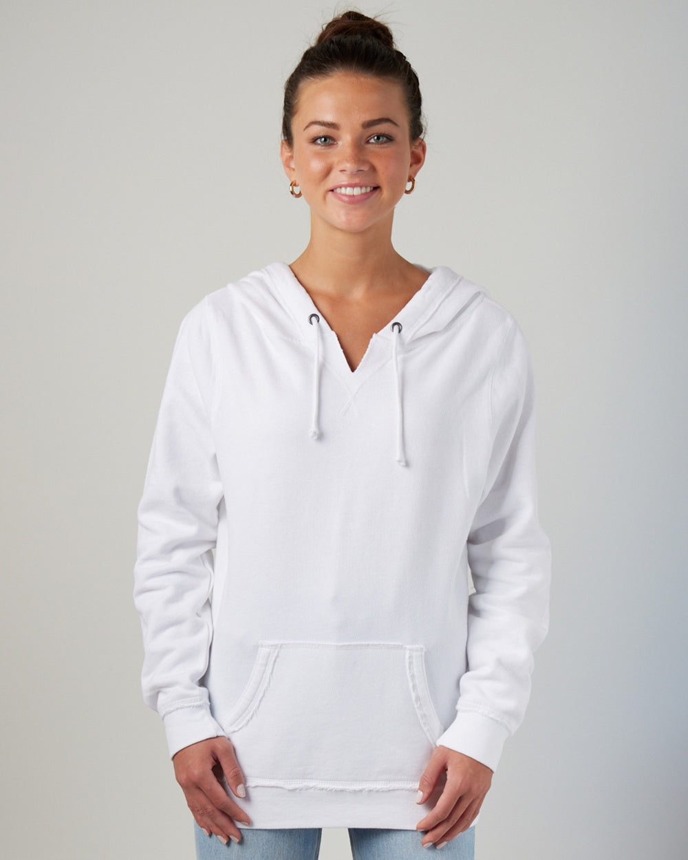 Ladies V-Notch Hooded Sweatshirt