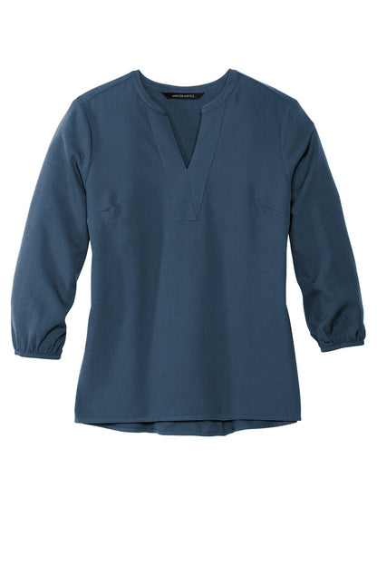 Ladies Stretch Crepe 3/4 Sleeve Blouse